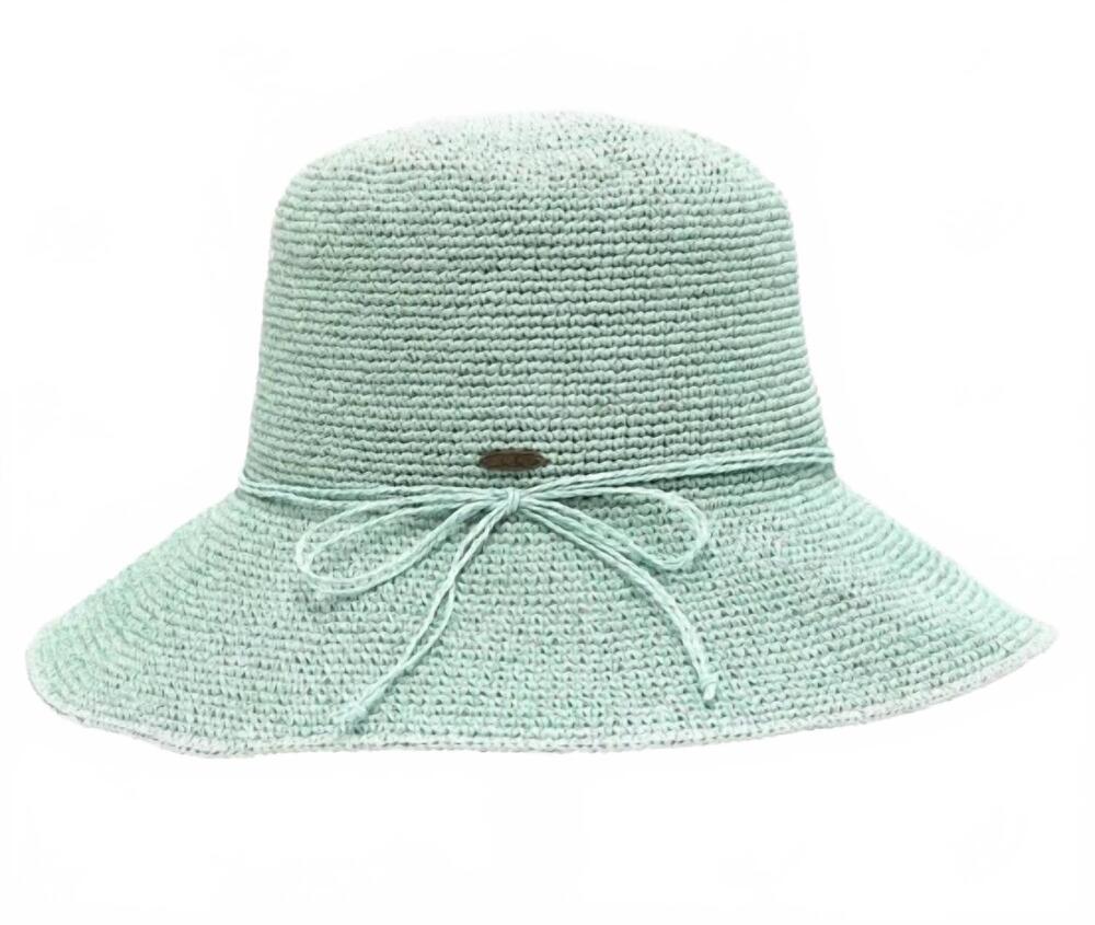 NEW C.C BEANIE women's lurex cloche sun hat in mint